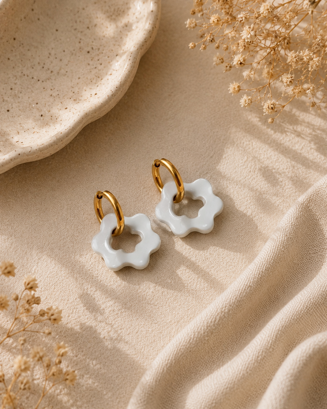 Boucles d'oreilles unique - Blanche