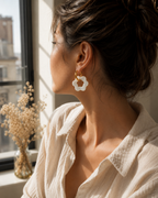 Boucles d'oreilles unique - Blanche