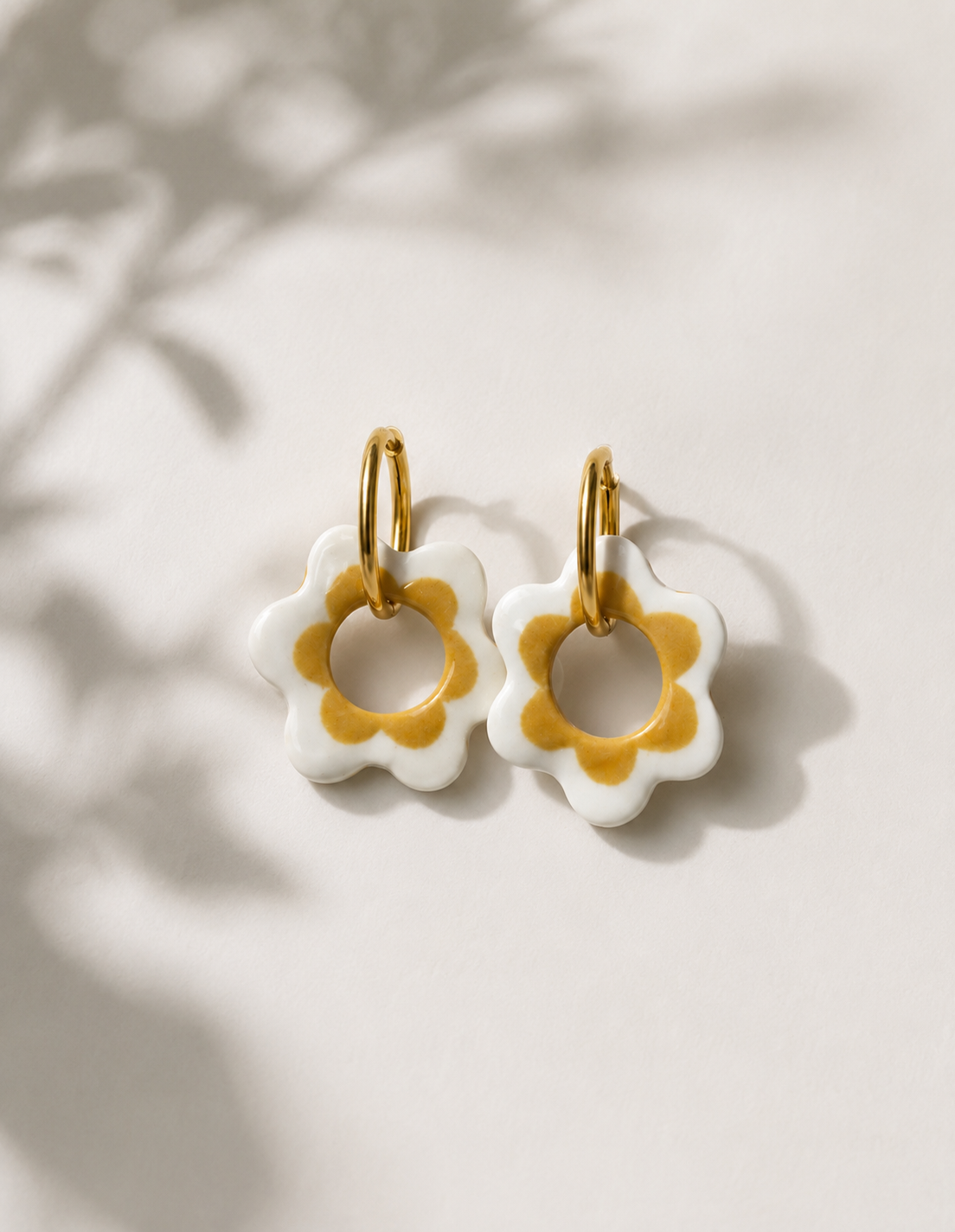 Boucles d'oreilles unique - Camélia orange