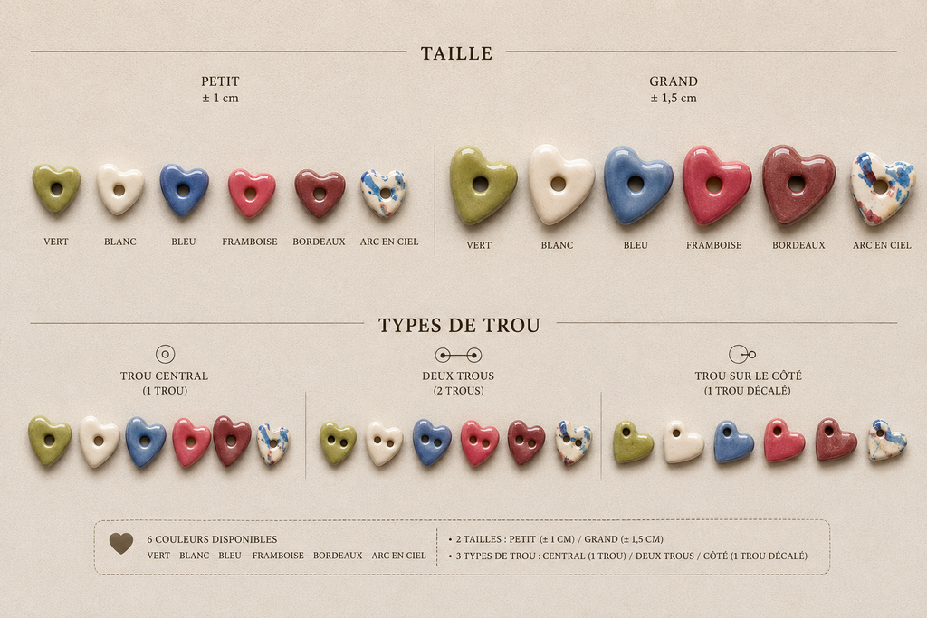 Charm's cœur en porcelaine