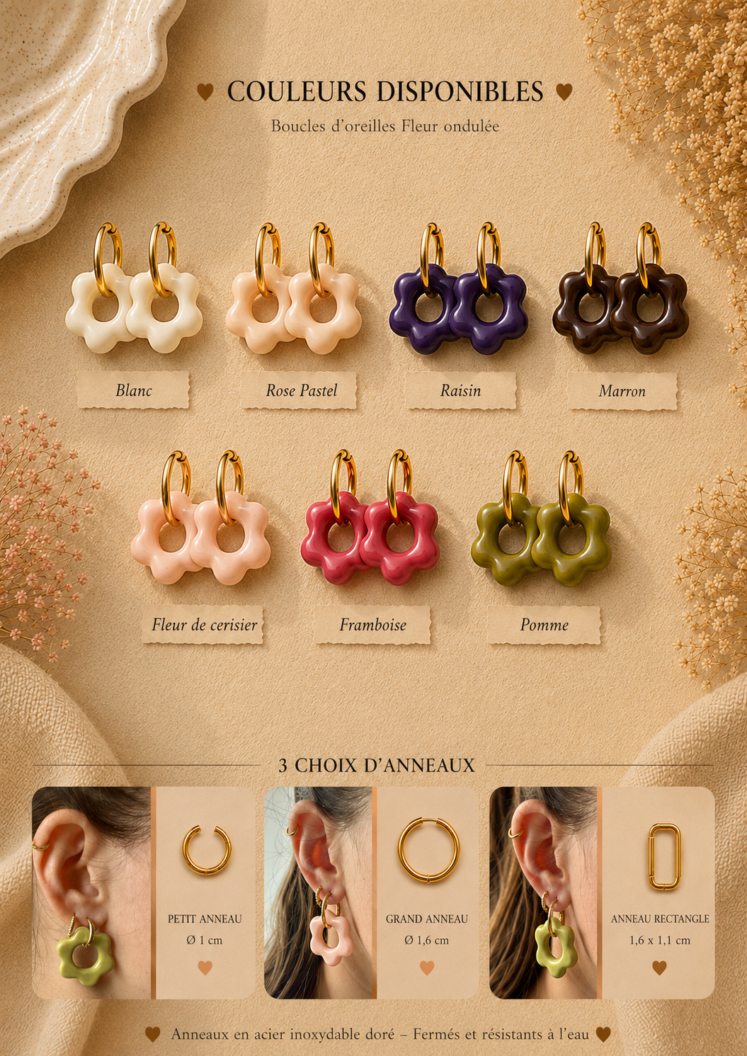 Boucles d'oreilles Capucine - Grand format
