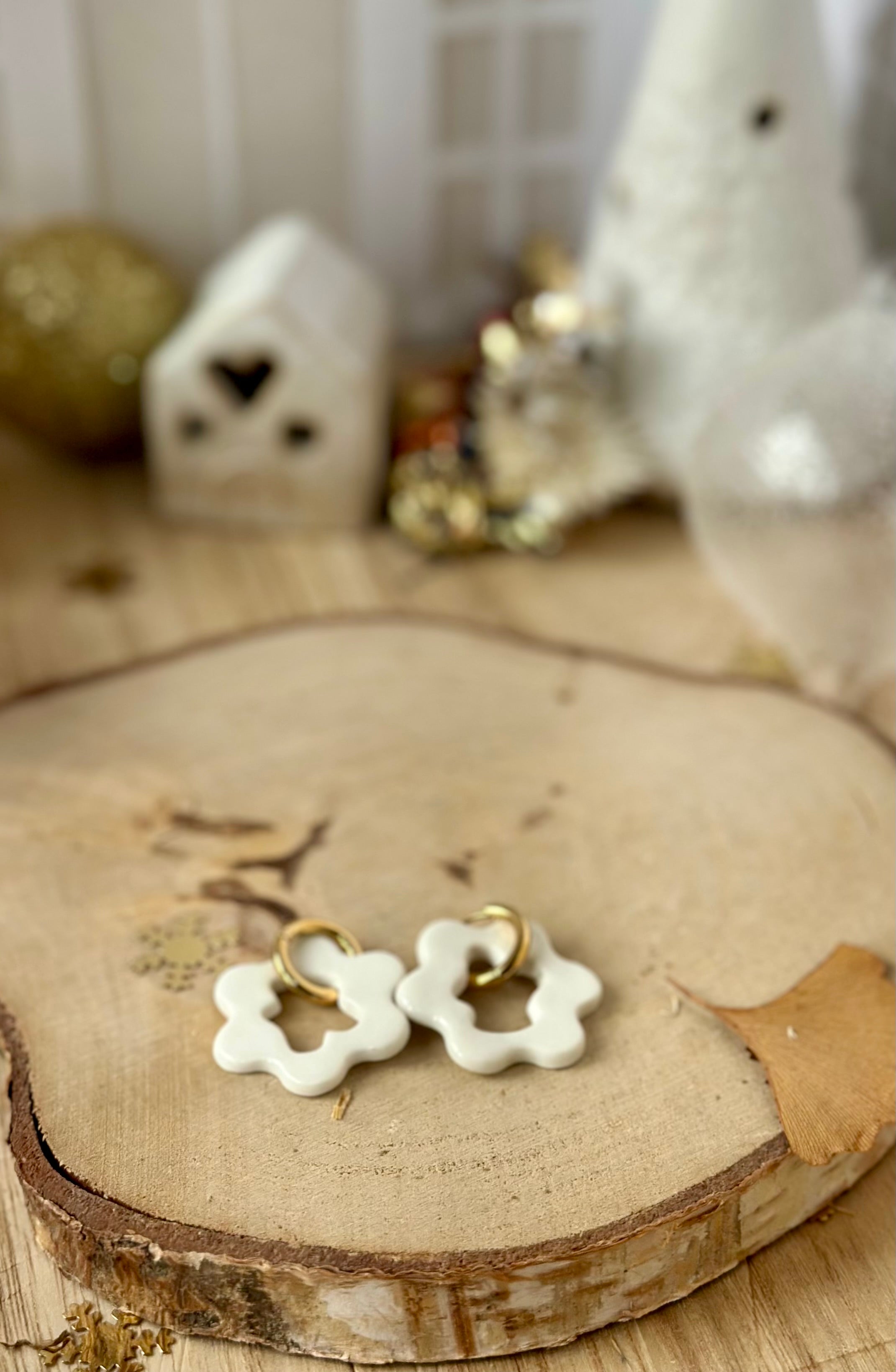 Boucles d'oreilles unique - Blanche