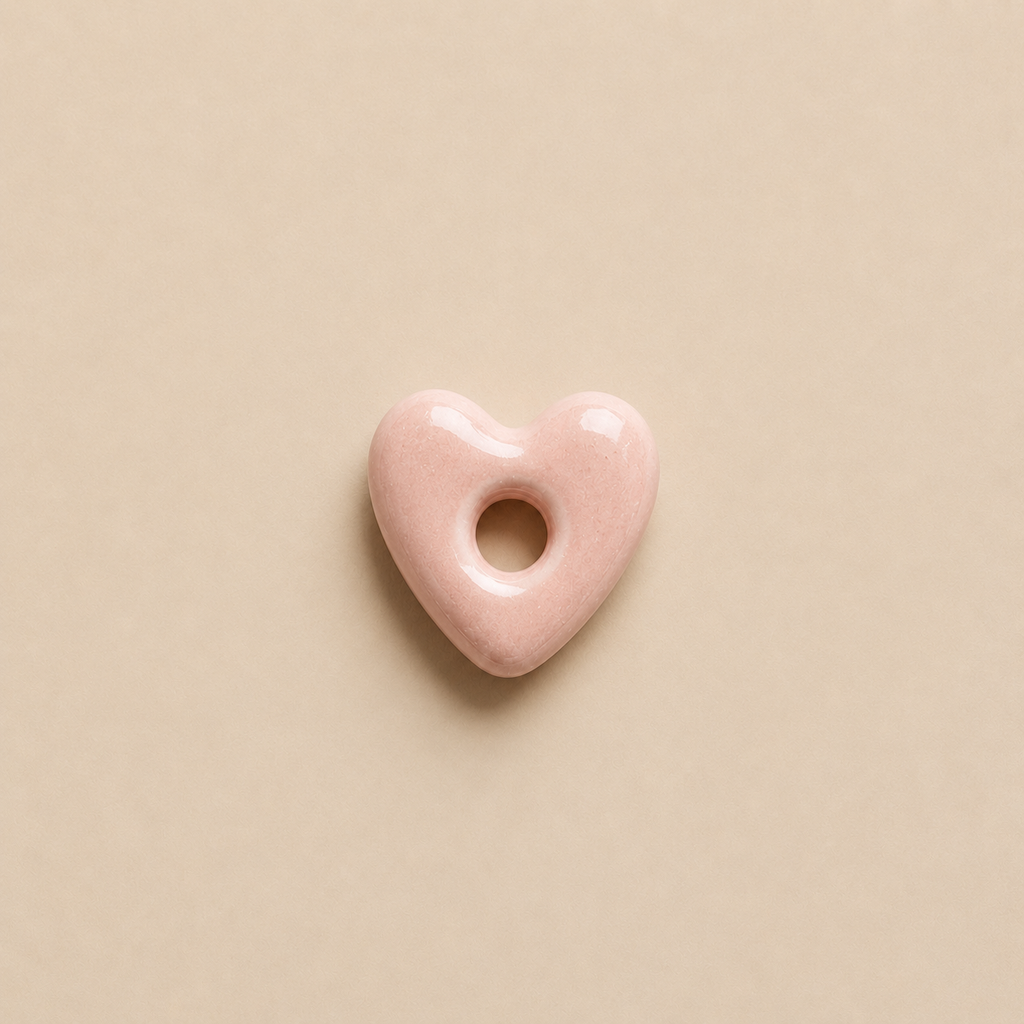 Charm's cœur en porcelaine