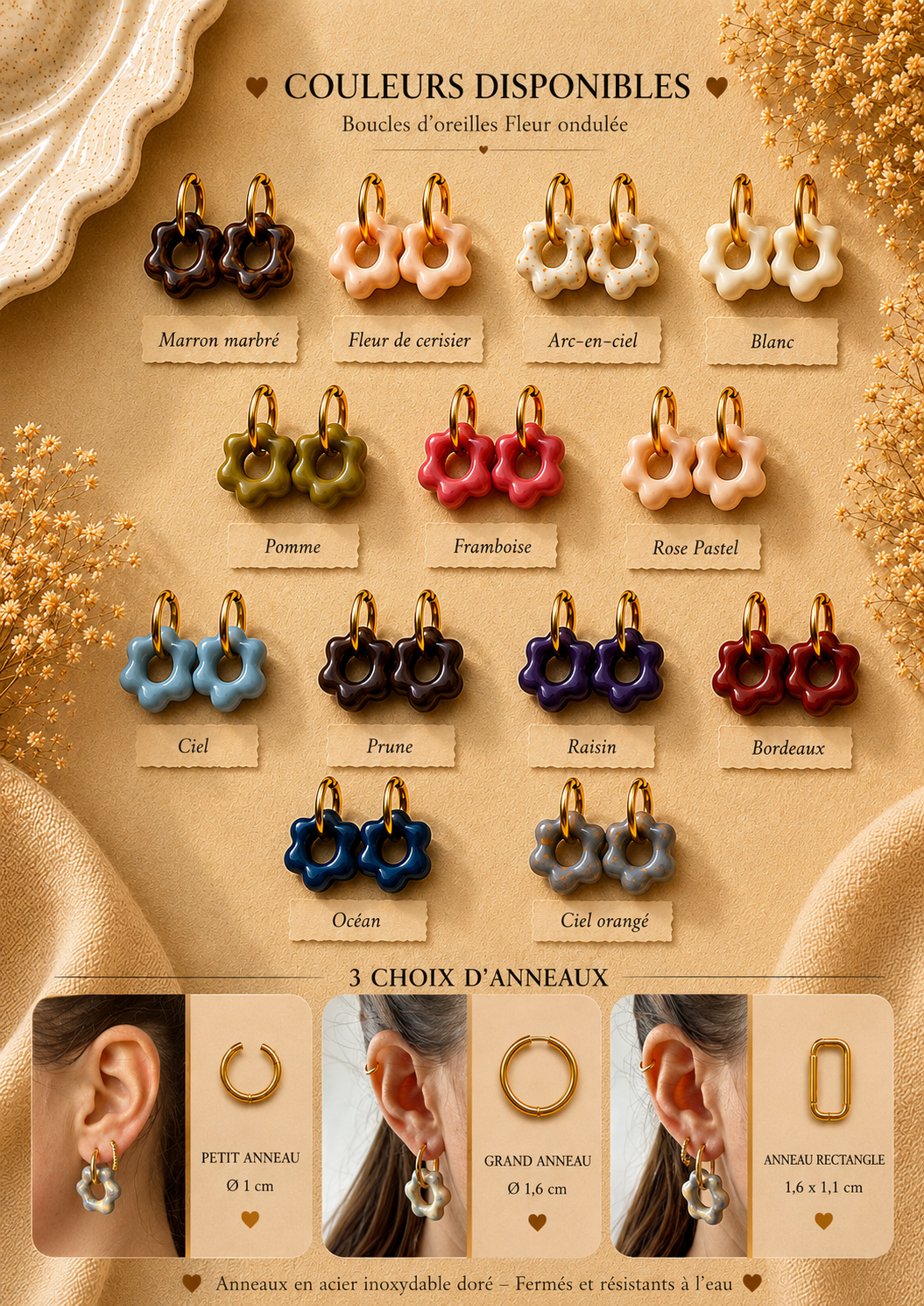 Boucles d'oreilles Capucine - Petit format