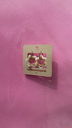 Boucles d'oreilles unique - Camélia orange